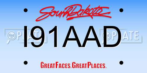 I91AAD South Dakota License Plate