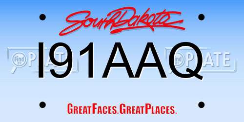 I91AAQ South Dakota License Plate