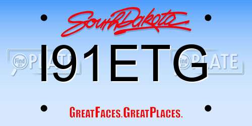 I91ETG South Dakota License Plate