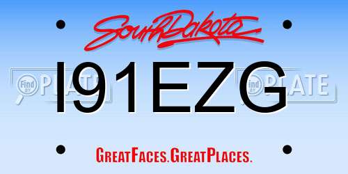 I91EZG South Dakota License Plate