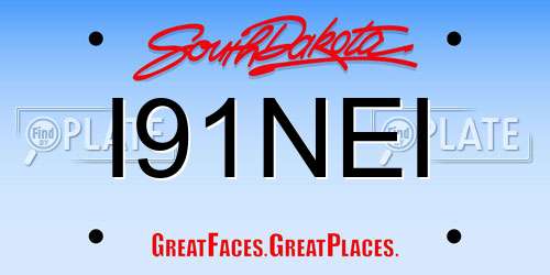 I91NEI South Dakota License Plate
