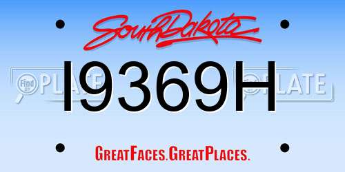 I9369H South Dakota License Plate