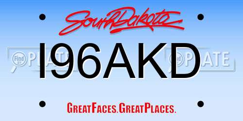 I96AKD South Dakota License Plate
