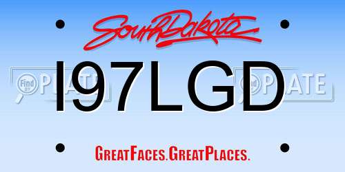 I97LGD South Dakota License Plate