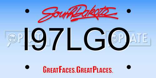 I97LGO South Dakota License Plate