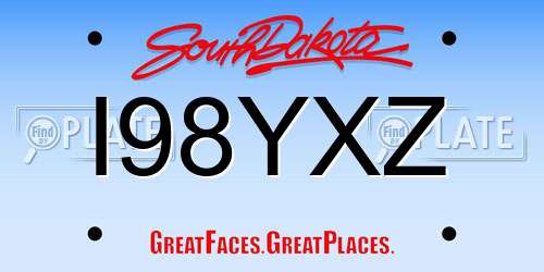 I98YXZ South Dakota License Plate