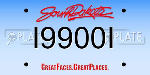 I9900I South Dakota License Plate