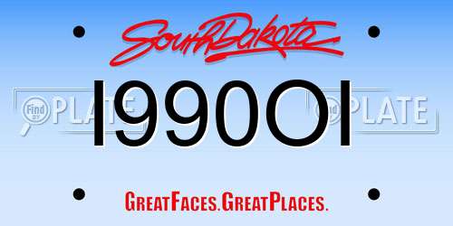 I990OI South Dakota License Plate