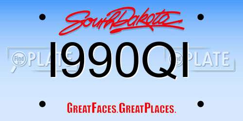 I990QI South Dakota License Plate