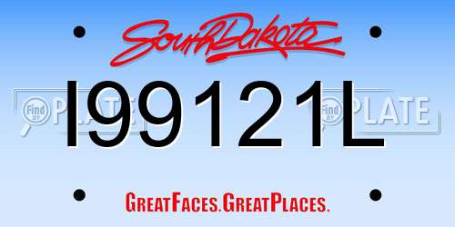 I99121L South Dakota License Plate