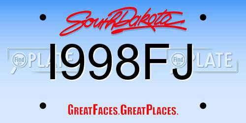 I998FJ South Dakota License Plate