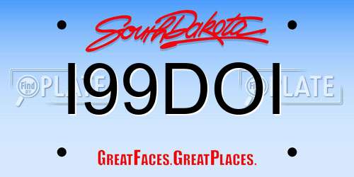 I99DOI South Dakota License Plate