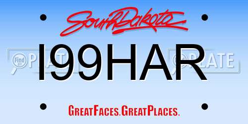 I99HAR South Dakota License Plate