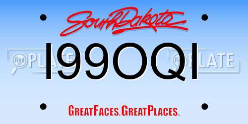 I99OQI South Dakota License Plate