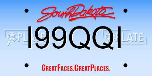 I99QQI South Dakota License Plate