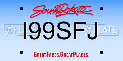 I99SFJ South Dakota License Plate