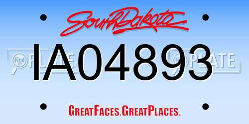 IA04893 South Dakota License Plate