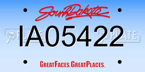 IA05422 South Dakota License Plate