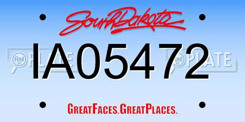 IA05472 South Dakota License Plate