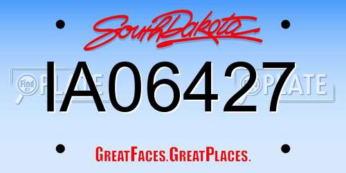 IA06427 South Dakota License Plate