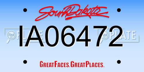 IA06472 South Dakota License Plate