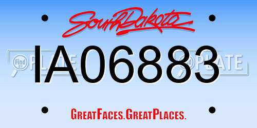 IA06883 South Dakota License Plate