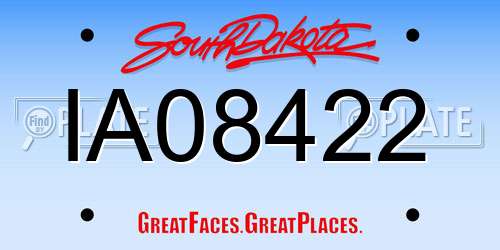 IA08422 South Dakota License Plate