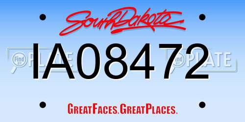 IA08472 South Dakota License Plate