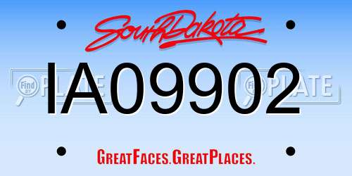 IA09902 South Dakota License Plate