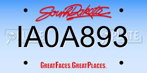 IA0A893 South Dakota License Plate