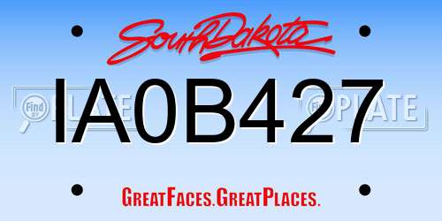 IA0B427 South Dakota License Plate