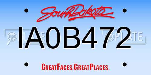 IA0B472 South Dakota License Plate