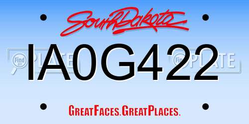 IA0G422 South Dakota License Plate