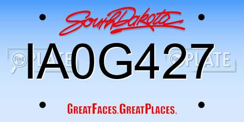 IA0G427 South Dakota License Plate