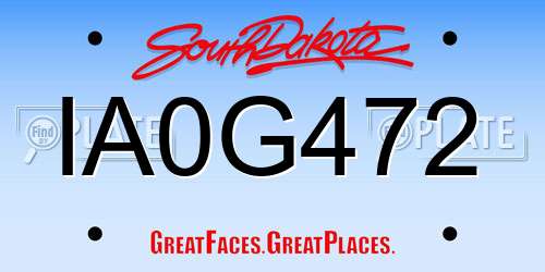 IA0G472 South Dakota License Plate