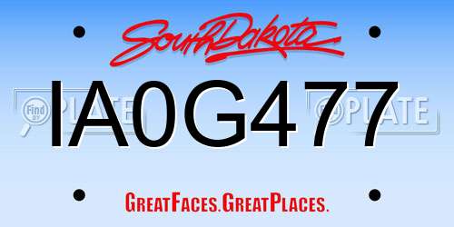IA0G477 South Dakota License Plate