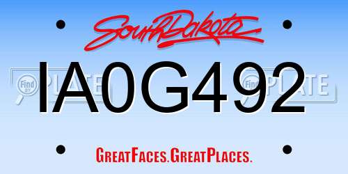 IA0G492 South Dakota License Plate