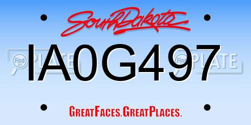 IA0G497 South Dakota License Plate