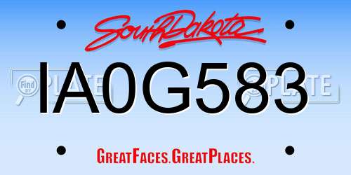 IA0G583 South Dakota License Plate