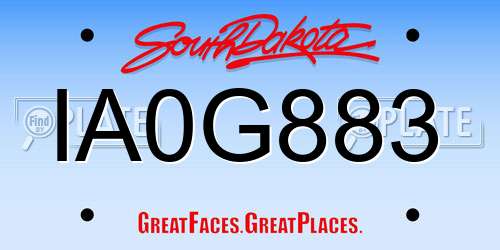 IA0G883 South Dakota License Plate
