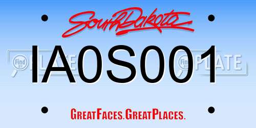 IA0S001 South Dakota License Plate