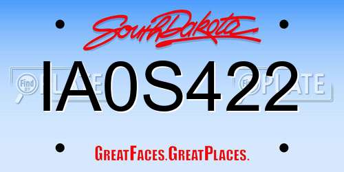 IA0S422 South Dakota License Plate