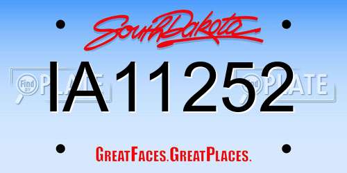 IA11252 South Dakota License Plate