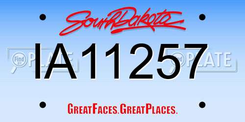 IA11257 South Dakota License Plate