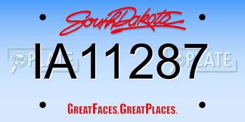 IA11287 South Dakota License Plate