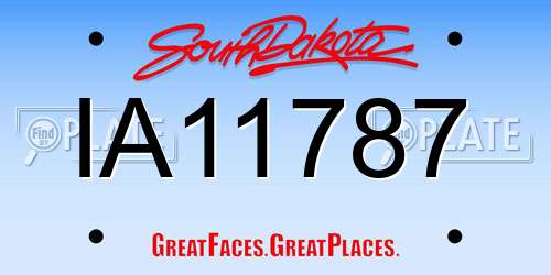 IA11787 South Dakota License Plate