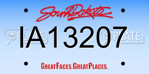 IA13207 South Dakota License Plate