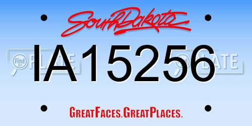 IA15256 South Dakota License Plate