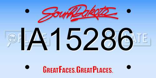 IA15286 South Dakota License Plate