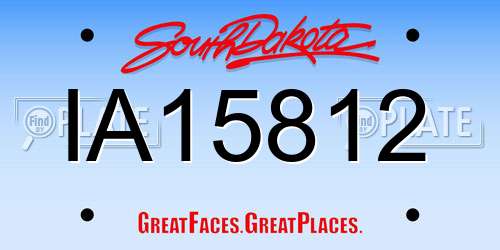 IA15812 South Dakota License Plate